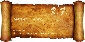 Retter Fanni névjegykártya